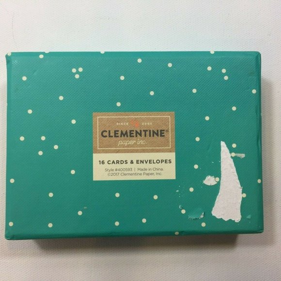 Clementine Paper 15 Thank You Pink Turquoise Notecards Envelopes Gold Confetti - Picture 3 of 4